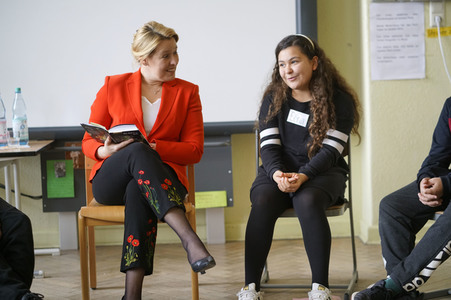 Lesestunde mit Bundesfamilienministerin Franziska Giffey in Berlin