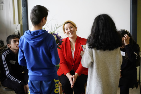 Lesestunde mit Bundesfamilienministerin Franziska Giffey in Berlin