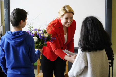 Lesestunde mit Bundesfamilienministerin Franziska Giffey in Berlin