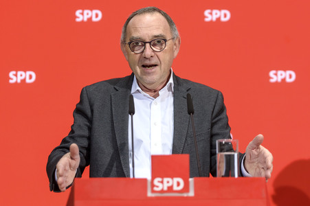 Prssekonferenz der SPD-Vorsiztenden in Berlin