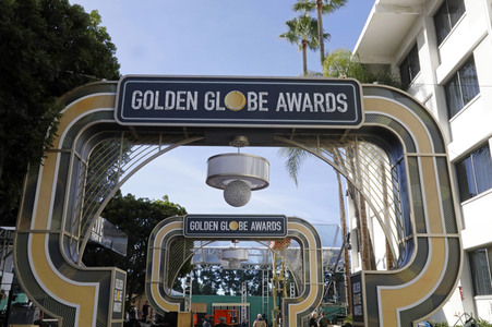 Aufbau für Golden Globe Awards 2020 in Beverly Hills