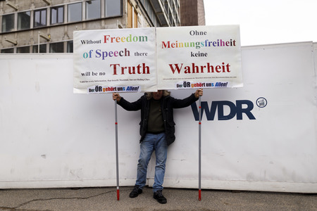 Demonstration gegen den WDR