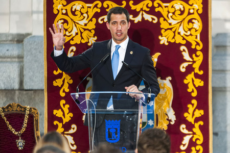 Verleihung des Goldenen Schlüssels von Madrid an Juan Guaidó