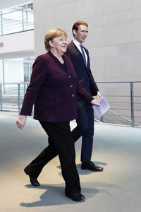 Pressekonferenz mit Angela Merkel und Sebastian Kurz in Berlin