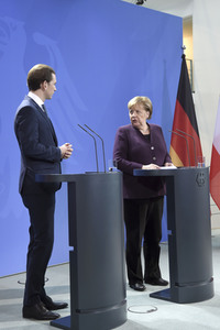 Pressekonferenz mit Angela Merkel und Sebastian Kurz in Berlin