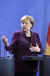 Pressekonferenz mit Angela Merkel und Sebastian Kurz in Berlin