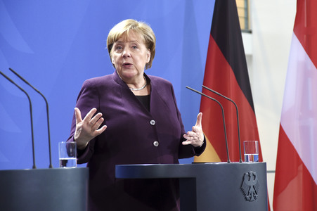 Pressekonferenz mit Angela Merkel und Sebastian Kurz in Berlin