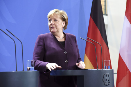 Pressekonferenz mit Angela Merkel und Sebastian Kurz in Berlin