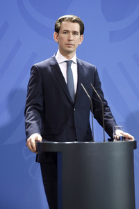 Pressekonferenz mit Angela Merkel und Sebastian Kurz in Berlin