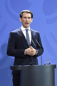 Pressekonferenz mit Angela Merkel und Sebastian Kurz in Berlin