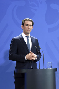 Pressekonferenz mit Angela Merkel und Sebastian Kurz in Berlin