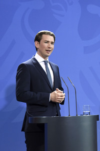 Pressekonferenz mit Angela Merkel und Sebastian Kurz in Berlin