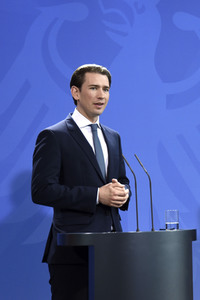 Pressekonferenz mit Angela Merkel und Sebastian Kurz in Berlin
