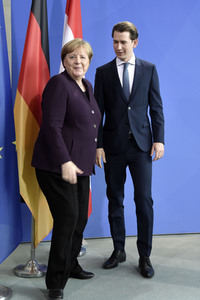 Pressekonferenz mit Angela Merkel und Sebastian Kurz in Berlin