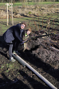 Atze Schröder pflanzt einen Baum in Hamburg