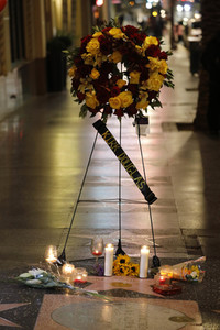 Trauerkundgebungen am Stern von Kirk Douglas in Los Angeles