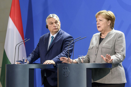 Pressekonferenz mit Angea Merkel und Viktor Orbán in Berlin