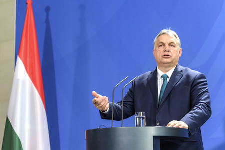 Pressekonferenz mit Angea Merkel und Viktor Orbán in Berlin