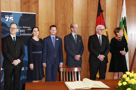 Bundespräsident Frank-Walter Steinmeier bei einem Empfang in Dresden