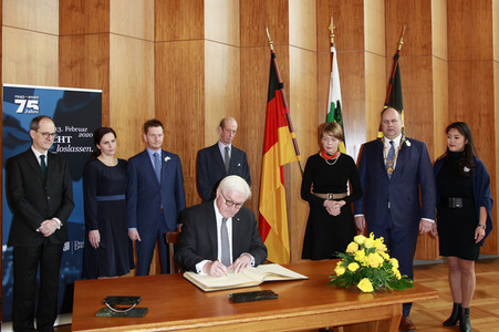 Bundespräsident Frank-Walter Steinmeier bei einem Empfang in Dresden