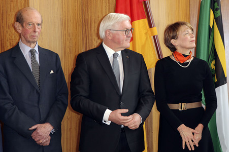 Bundespräsident Frank-Walter Steinmeier bei einem Empfang in Dresden