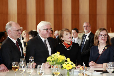 Bundespräsident Frank-Walter Steinmeier bei einem Empfang in Dresden