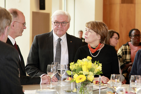 Bundespräsident Frank-Walter Steinmeier bei einem Empfang in Dresden