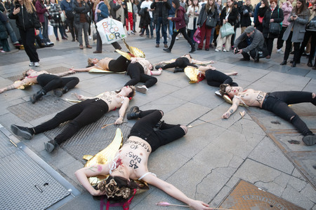 Femen Demonstration in Madrid