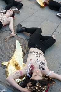 Femen Demonstration in Madrid