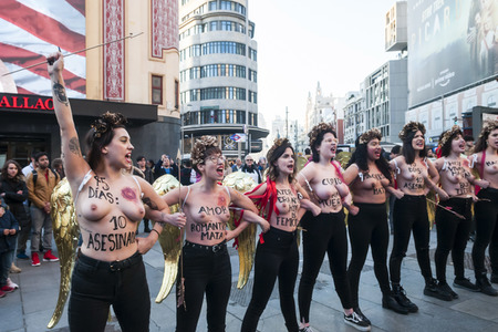 Femen Demonstration in Madrid