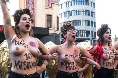 Femen Demonstration in Madrid