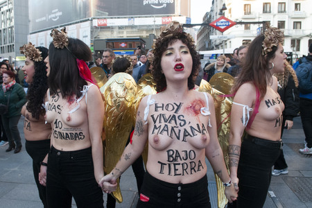 Femen Demonstration in Madrid