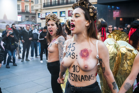 Femen Demonstration in Madrid