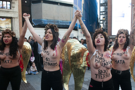 Femen Demonstration in Madrid