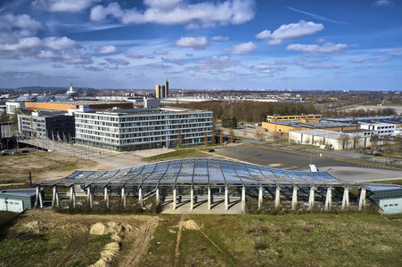Luftbildaufnahme vom Expogelände in Hannover-Laatzen