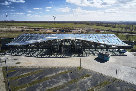 Luftbildaufnahme vom Expogelände in Hannover-Laatzen