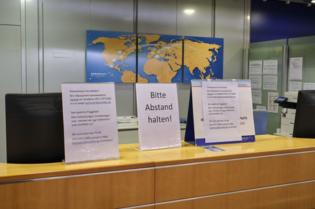 Symbolfoto Coronavirus Auswirkungen am Flughafen Hannover