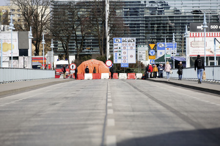 Grenzschließung Polen wegen Corona-Virus in Frankfurt (Oder)