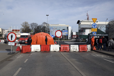 Grenzschließung Polen wegen Corona-Virus in Frankfurt (Oder)