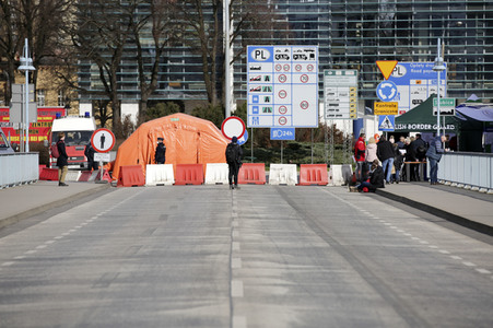 Grenzschließung Polen wegen Corona-Virus in Frankfurt (Oder)