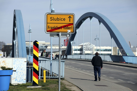 Grenzschließung Polen wegen Corona-Virus in Frankfurt (Oder)