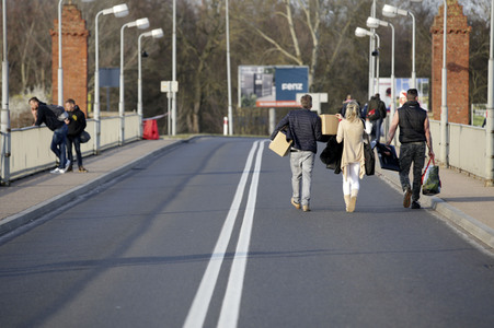 Grenzschließung Polen wegen Corona-Virus in Küstrin-Kietz