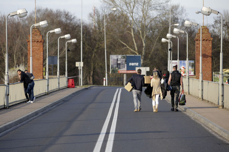 Grenzschließung Polen wegen Corona-Virus in Küstrin-Kietz