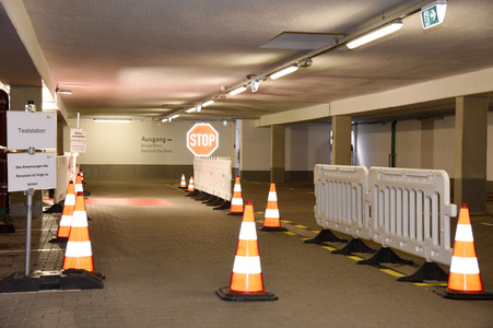 Eröffnung einer mobilen Teststation zum Testen auf Coronavirus-Infektion in München