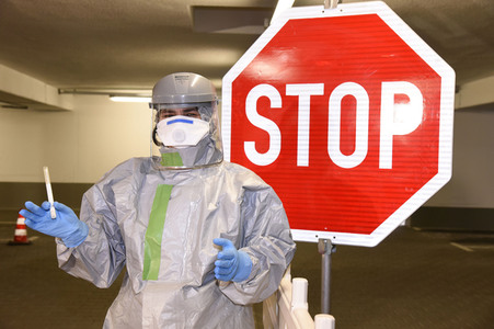 Eröffnung einer mobilen Teststation zum Testen auf Coronavirus-Infektion in München