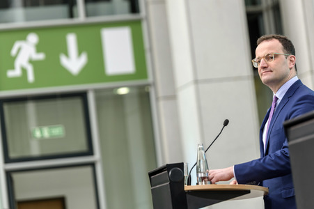 Presssekonferenz mit Jens Spahn in Berlin