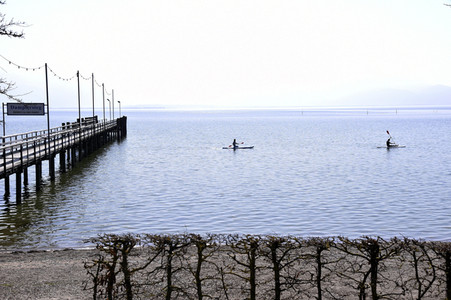 Ausgangsbeschränkungen wegen Corona-Krise in Seebruck am Chiemsee