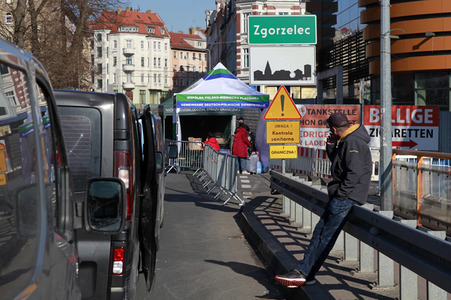 Corona-Kontrollen an der Grenze zu Polen in Görlitz