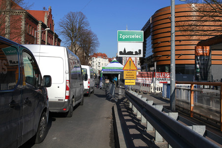 Corona-Kontrollen an der Grenze zu Polen in Görlitz