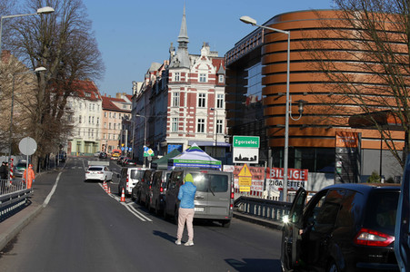 Corona-Kontrollen an der Grenze zu Polen in Görlitz